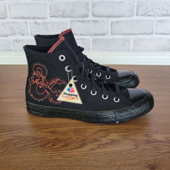 ⭐Converse x Dungeons & Dragons Chuck Taylor All Star Black Red Womens 8 A09886C - Picture 9 of 12